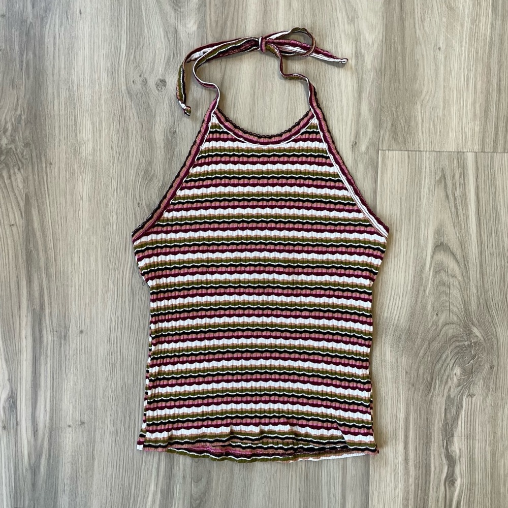 American Eagle Striped Halter Top